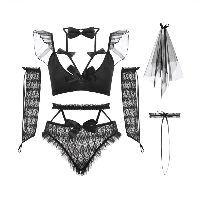 Seductive Bridal Lingerie Role Play Outfit Set