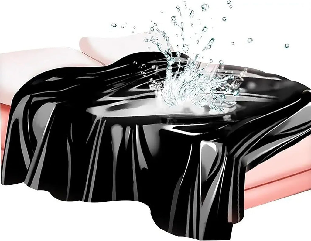 Waterproof Adult Fun Sheet - Black PVC Bed Protector (USA only)