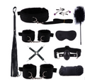 BDSM Restraint Kit with Handcuffs, Whips, and Toys