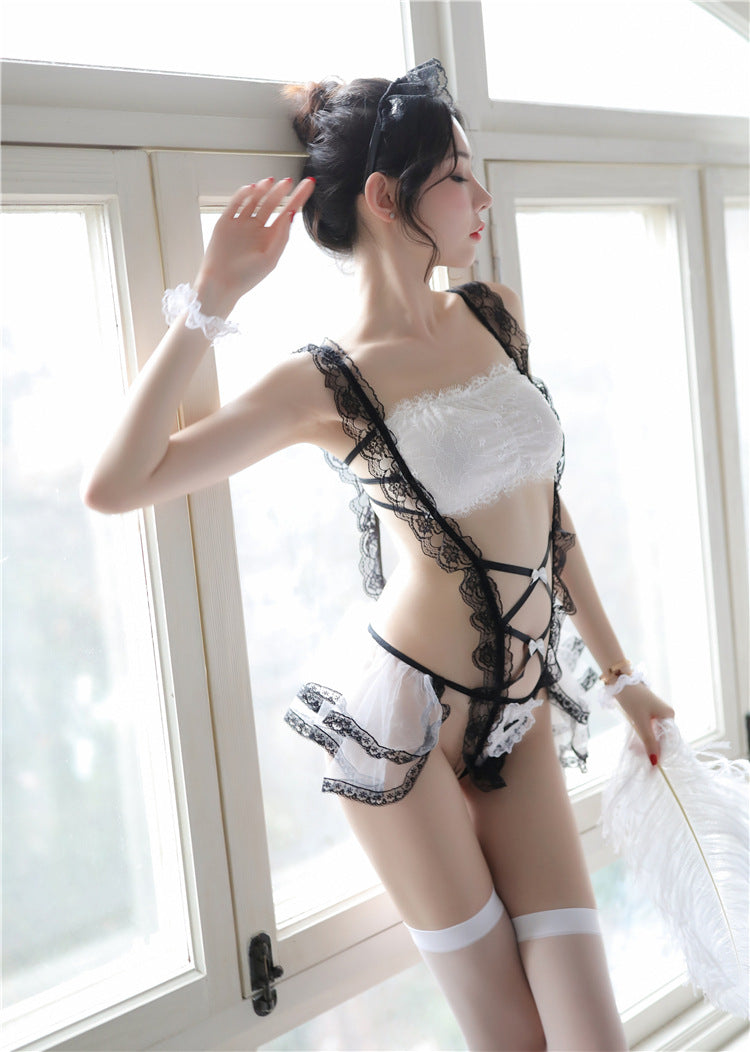 Lace Lingerie Sexy Maid Costume Role Play Set
