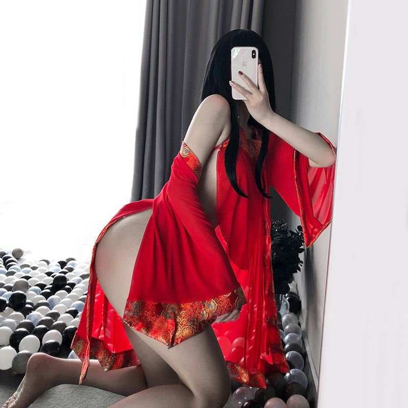 Cheongsam-Inspired Lingerie Ensemble | Free ship to canada