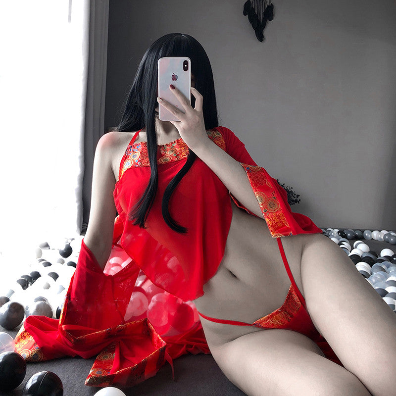 Cheongsam-Inspired Lingerie Ensemble | Free ship to canada